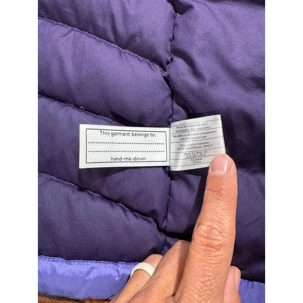 Patagonia Down Sweater Vest Girls Large Purple Quilted Puffer Full Zip 68226FA14